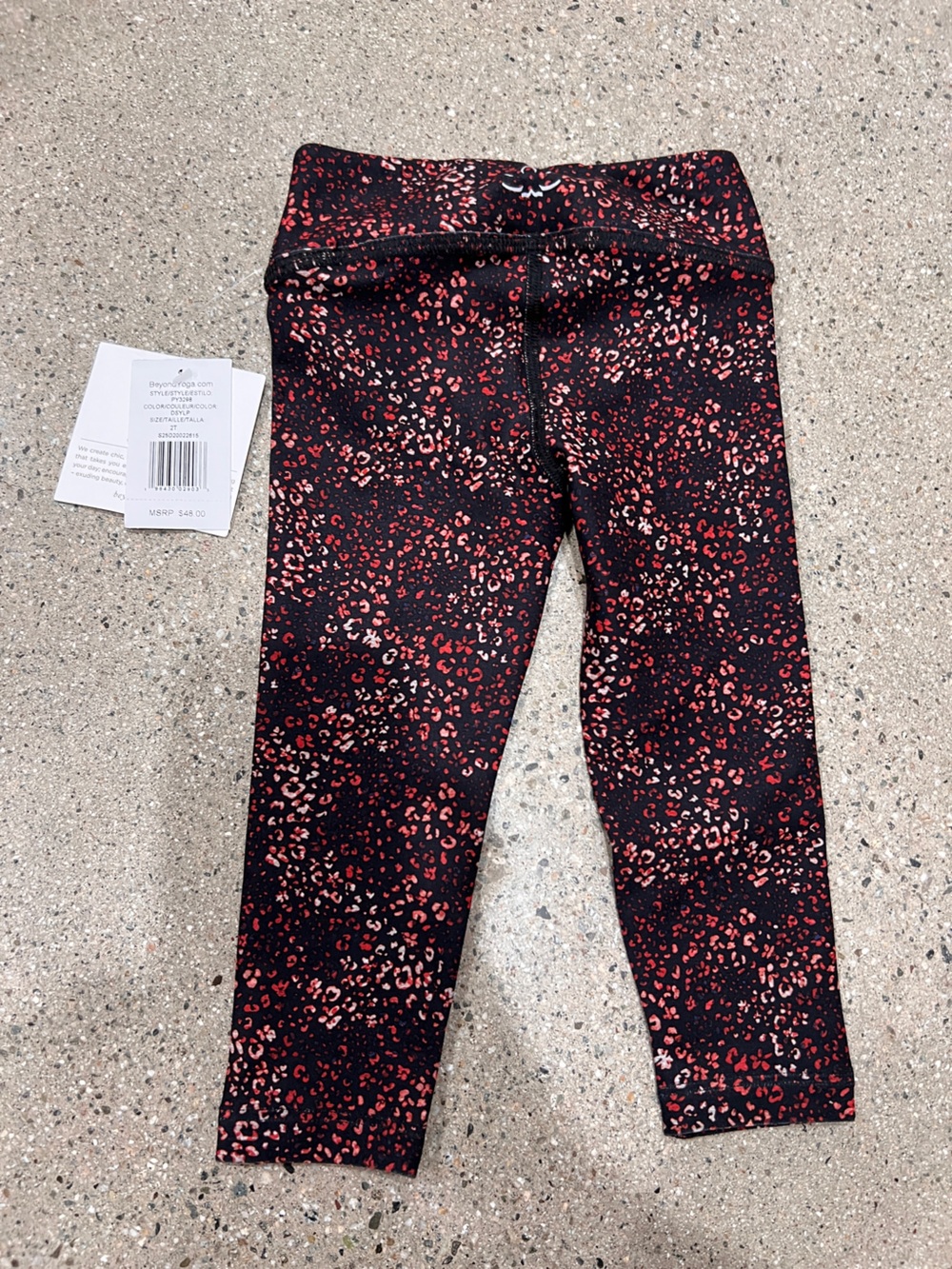 New❤️2T beyond yoga Girls' Black pink Print Leggings